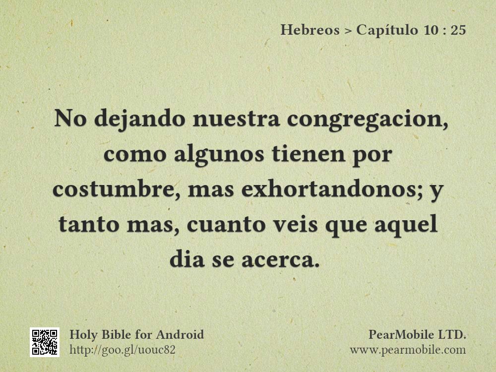 Hebreos, Capítulo 10:25